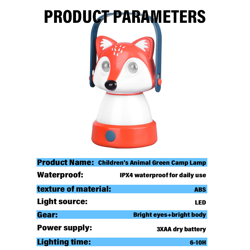 HYTRA Children's Portable Camping Lantern IPX4 Waterproof for Daily Use Bright Eyes and Body Powered by 3AAA Dry Batteries 6-10H Battery Life