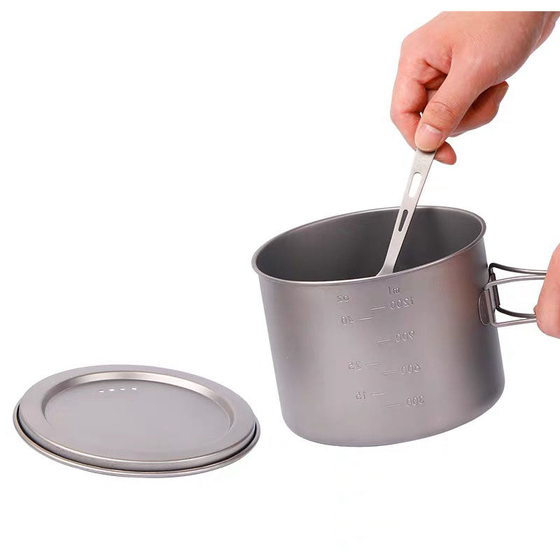 HYTRA 1600ml Outdoor Pure Titanium Folding Stockpot