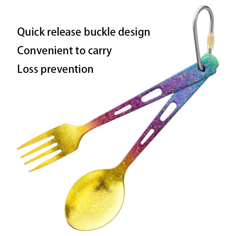 HYTRA Outdoor Titanium Knife, Fork and Spoon