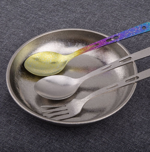 HYTRA Outdoor Titanium Knife, Fork and Spoon