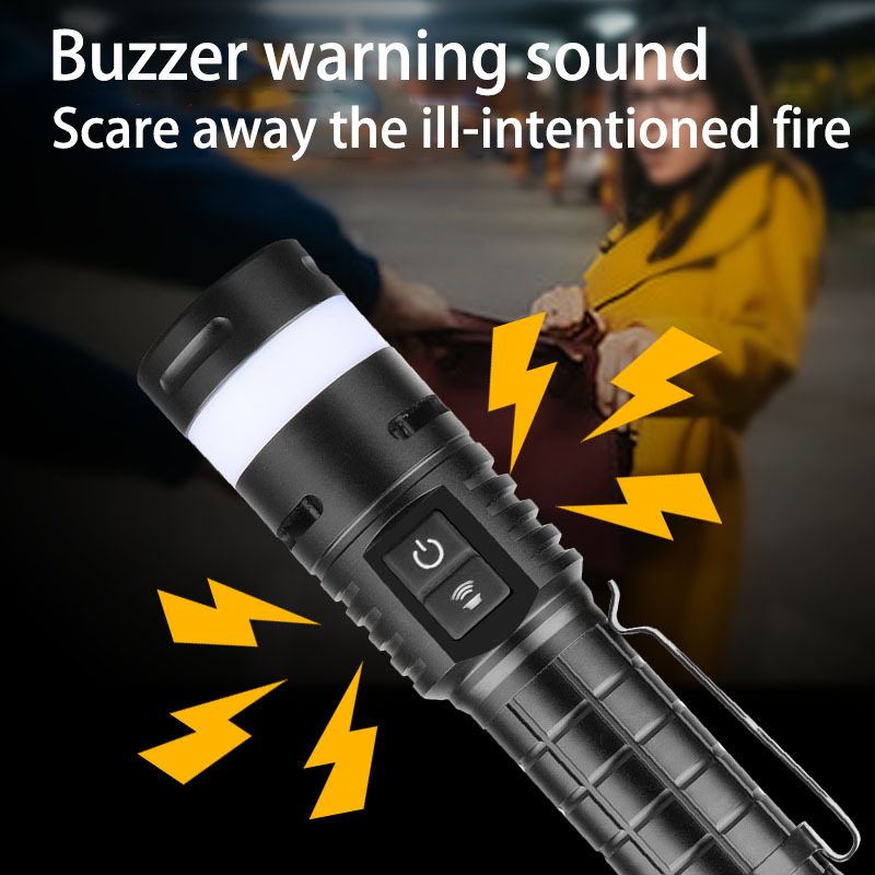 HYTRA Beeping Warning Strong Flashlight The Rear of The Bidirectional Charging Red and Blue Warning Light has Strong Magnetic Attraction