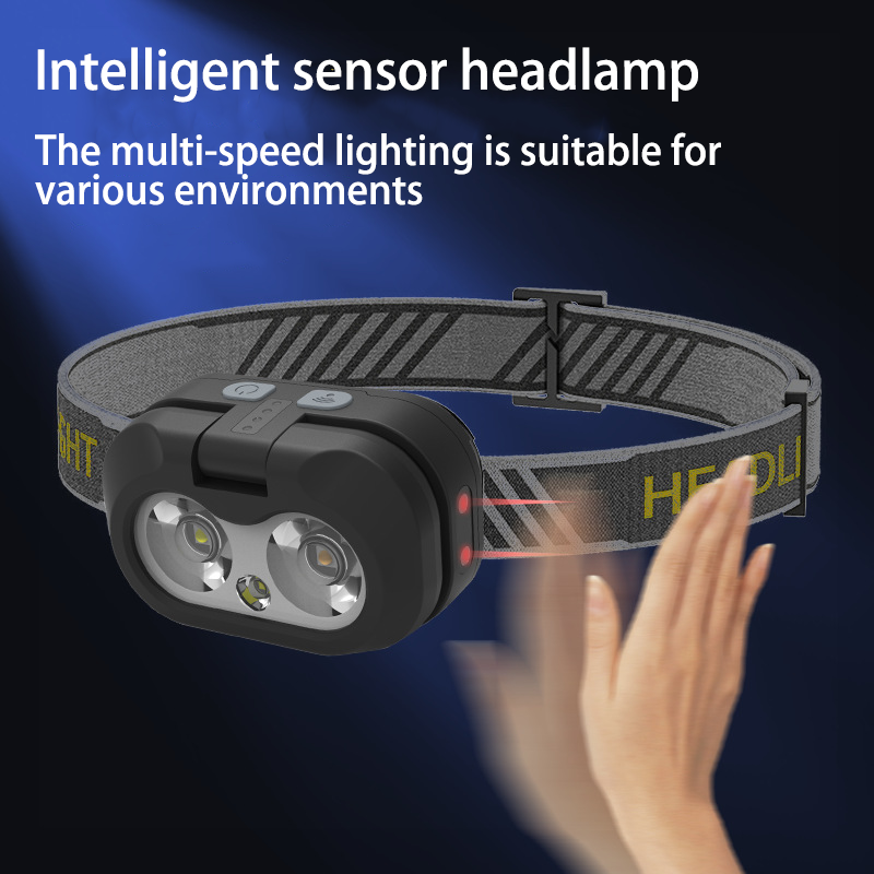HYTRA Rechargeable Flip Cover Induction Headlamp The Headlights Shine From a Distance Flip Cover Low Light Wave Sensing