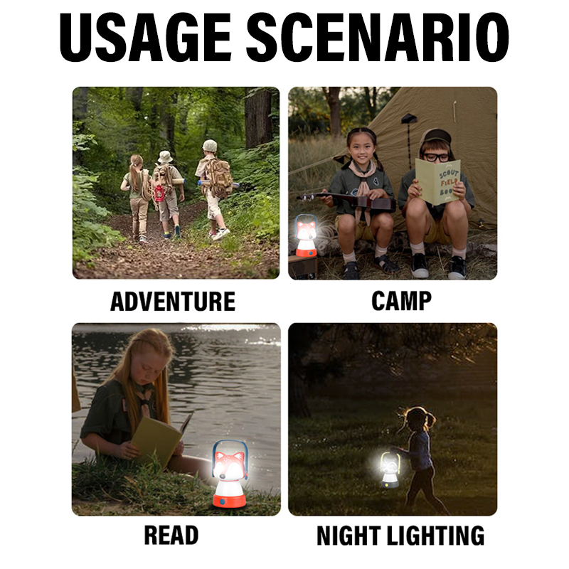 HYTRA Children's Portable Camping Lantern IPX4 Waterproof for Daily Use Bright Eyes and Body Powered by 3AAA Dry Batteries 6-10H Battery Life