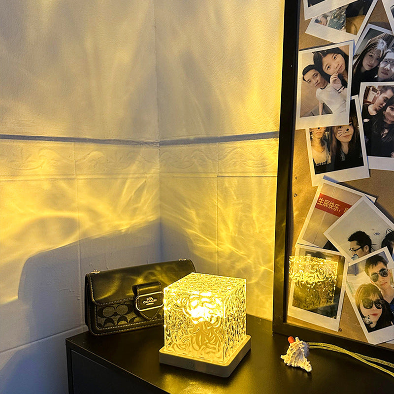 HYTRA 16 Colours Water Ripple Rechargeable Remote Control Night Light