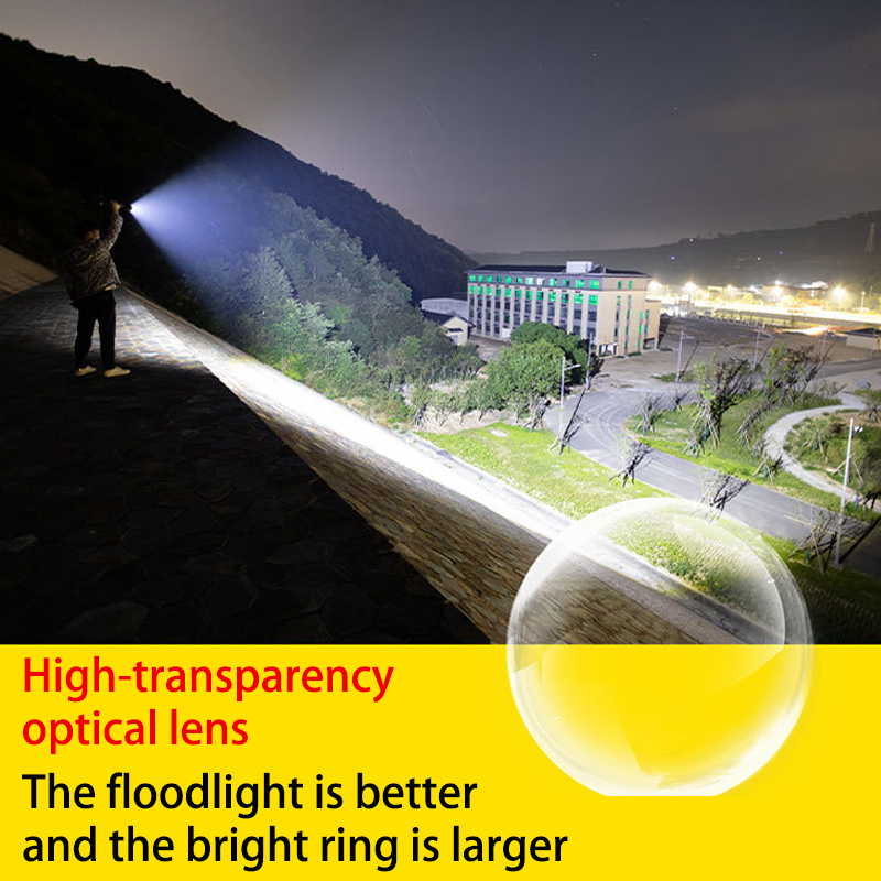 HYTRA LED Ultra-bright Long-range Multi-Functional Flashlight The Focused Zoom Digital Screen Displays Overcharging Protection for the Laser Wick