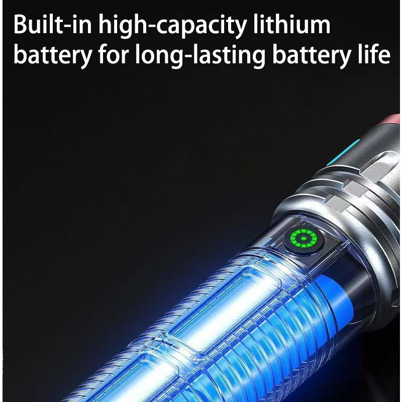 HYTRA Aluminum Alloy Flashlight High-capacity Lithium Battery It can be Used as a Power Bank Telescopic Zoom Intelligent Battery Level Display