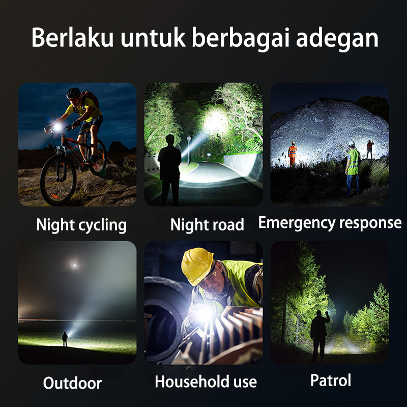 HYTRA Ultra-long-lasting Outdoor Flashlight Rechargeable Rainproof Shockproof High-Brightness Long-range Lighting Lamp