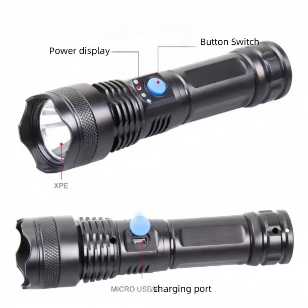 Strong Light Flashlight LED Lighting Flashlight USB Charging Portable Mini Strong Light Flashlight Long Battery Life