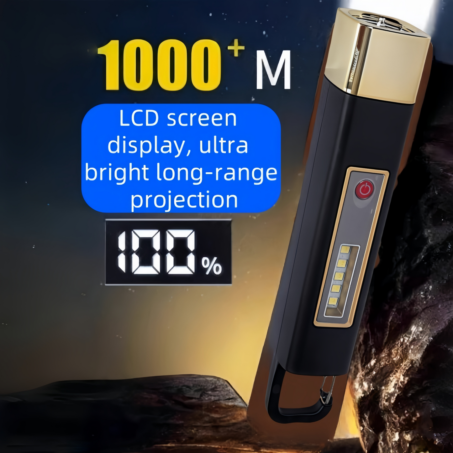 High-intensity LED flashlight, rechargeable power bank, multi-functional outdoor ultra-bright mini household lamp, portable.
