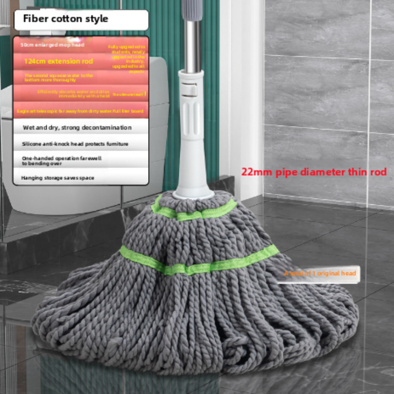 HYTRA Hand Cranked Mop  Stainless steel body  fiber cotton style Dry and wet dual-purpose