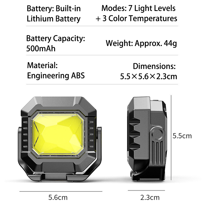 HYTRA Outdoor Portable High-intensity Tool Light Smart Battery Level Display Type-C Fast Charging 360° Rotation Life TYPE Waterproof