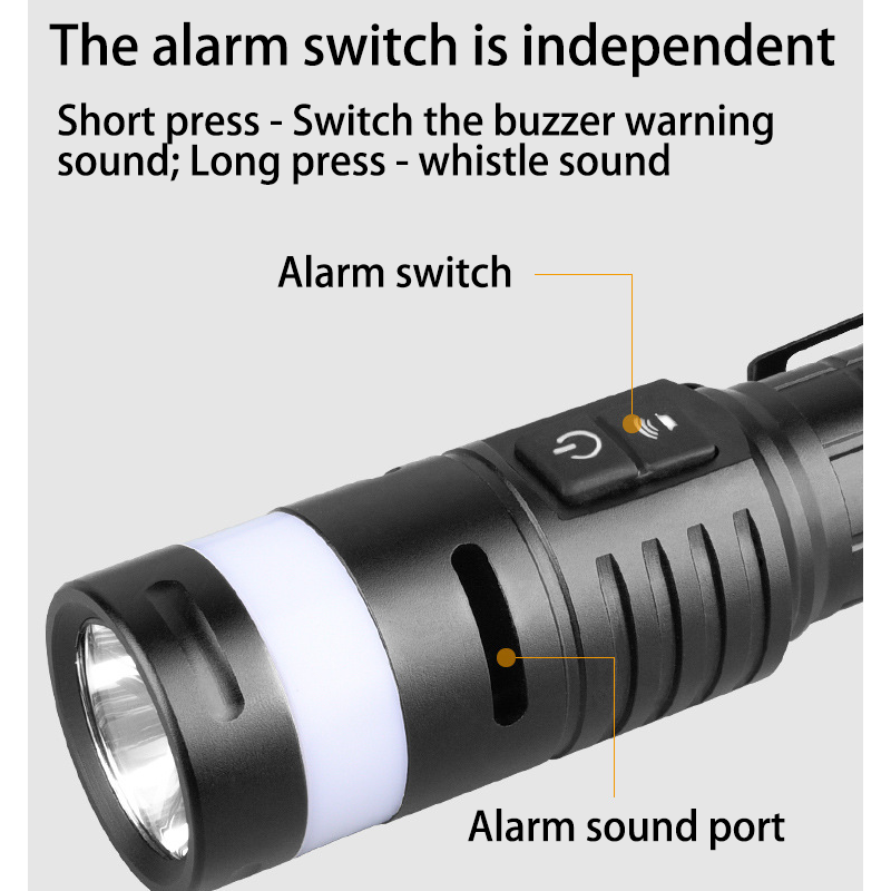HYTRA Beeping Warning Strong Flashlight The Rear of The Bidirectional Charging Red and Blue Warning Light has Strong Magnetic Attraction