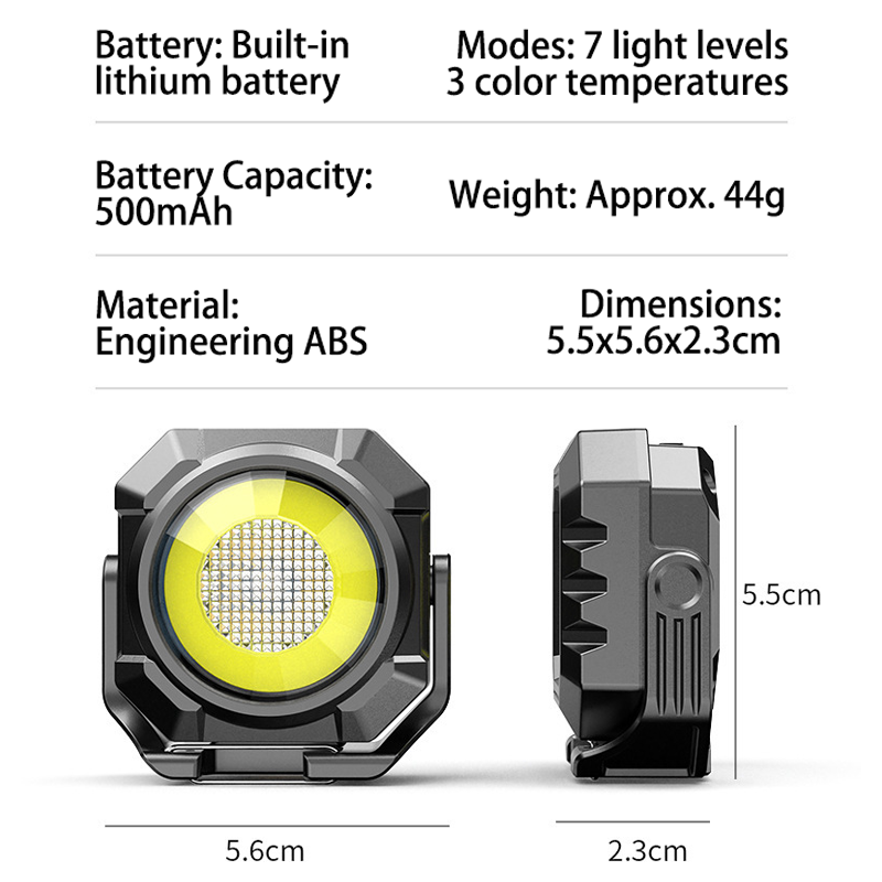 HYTRA Outdoor Portable High-intensity Tool Light Smart Battery Level Display Type-C Fast Charging 360° Rotation Life TYPE Waterproof