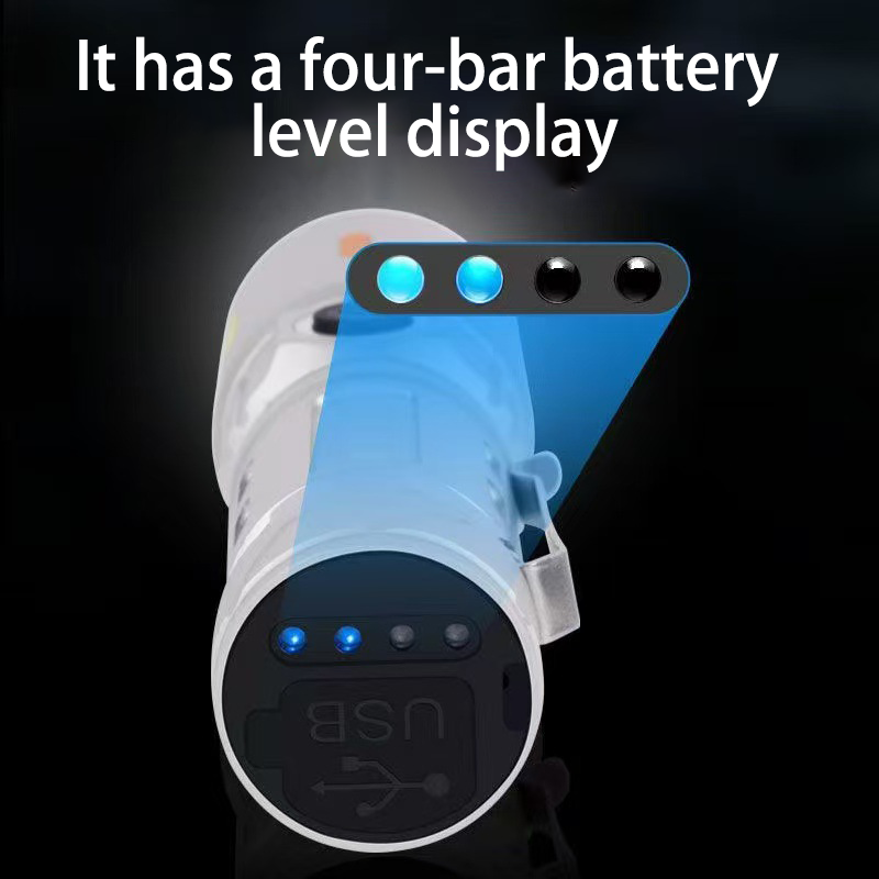 HYTRA Aluminum Alloy Telescopic Zoom Flashlight Lightweight and Portable Aluminum Alloy Material Built-in Recyclable Battery