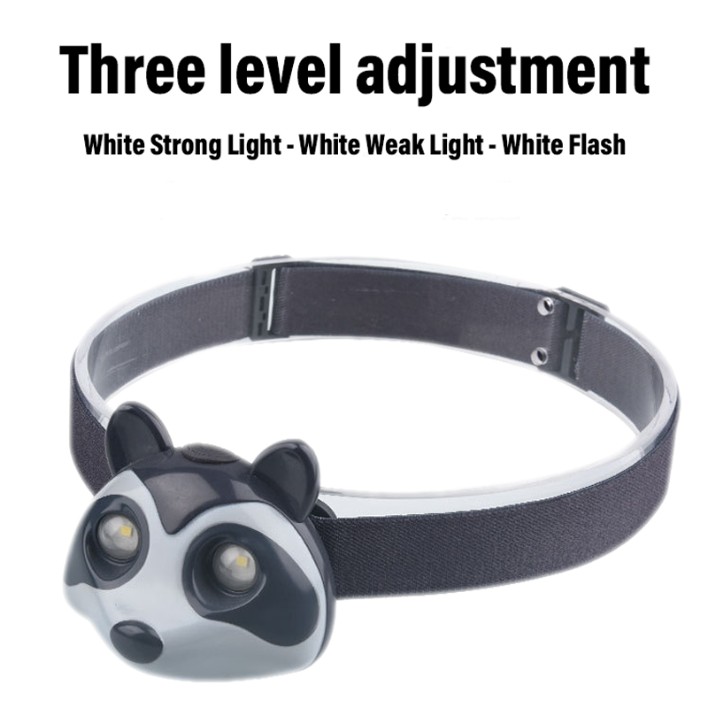 HYTRA Children's Raccoon Headlamp Life Waterproof One Click Switch Animal Appearance TYPE-C Charging