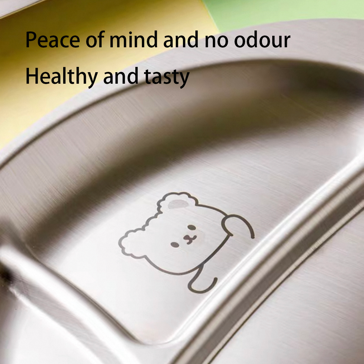 HYTRA  Children's Cartoon Stainless Steel Dinner Plate