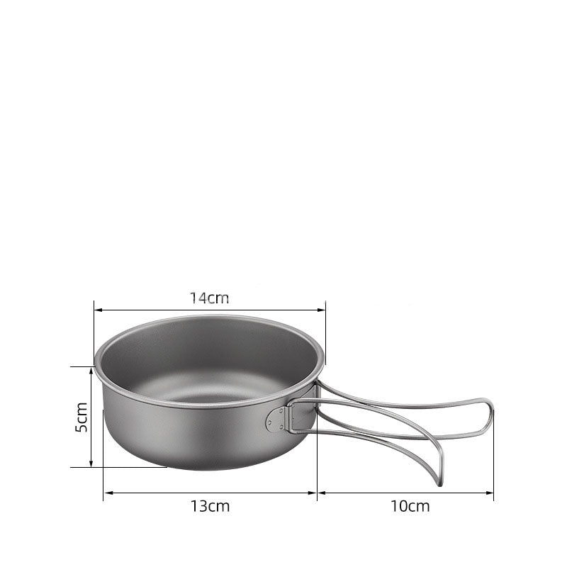 HYTRA Pure Titanium TA1 Outdoor Frying Pan Series (6-piece set)