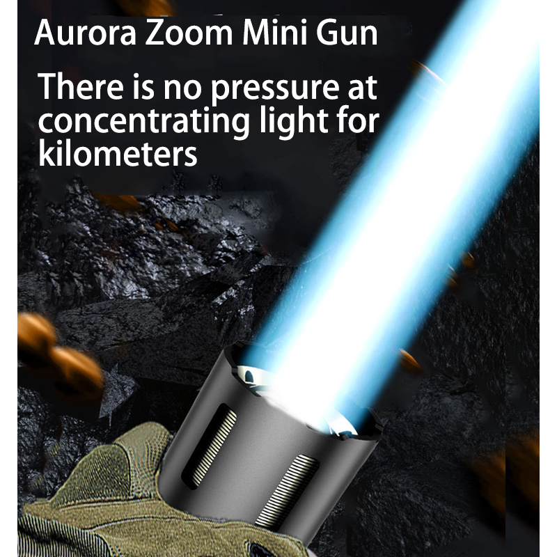 HYTRA LED Ultra-bright Long-range Multi-Functional Flashlight The Focused Zoom Digital Screen Displays Overcharging Protection for the Laser Wick