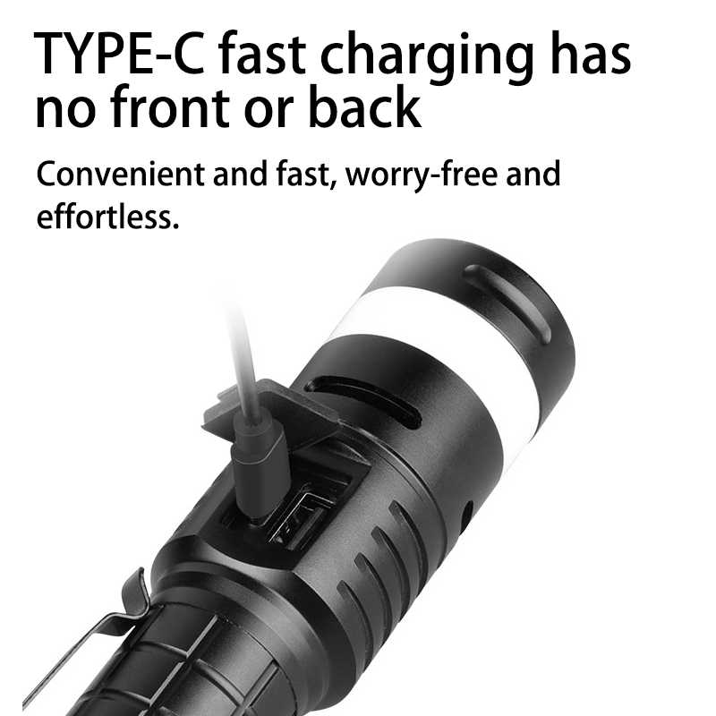 HYTRA Beeping Warning Strong Flashlight The Rear of The Bidirectional Charging Red and Blue Warning Light has Strong Magnetic Attraction
