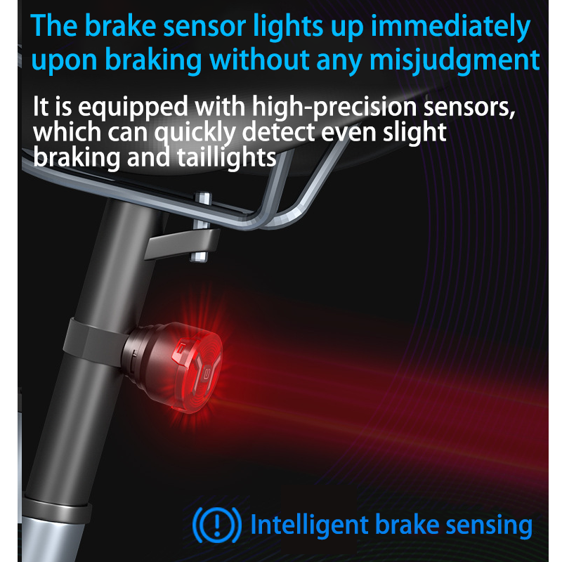 HYTRA Intelligent Brake-sensing Bicycle Taillights Intelligent Brake Sensor IPX5-level Water Resistance Ultra-long Battery Life, Optical Lens Design