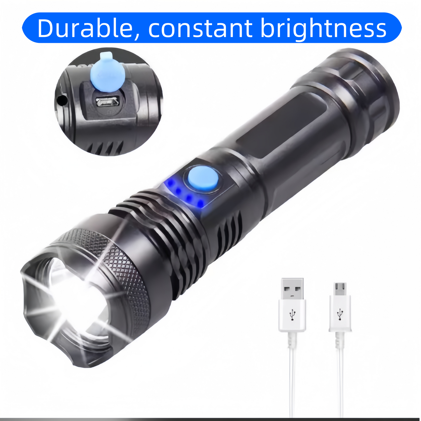 Strong Light Flashlight LED Lighting Flashlight USB Charging Portable Mini Strong Light Flashlight Long Battery Life