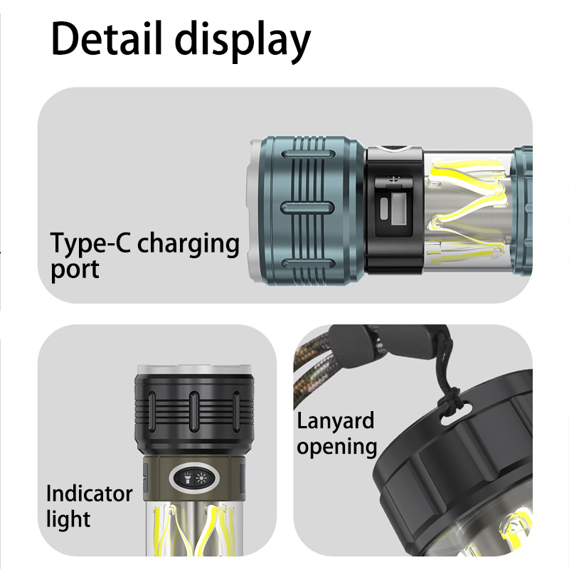HYTRA Multi-functional Outdoor Camping Lamp Strong Light Long-range Soft Light Atmosphere Multi-functional Charging Digital Battery Level Display