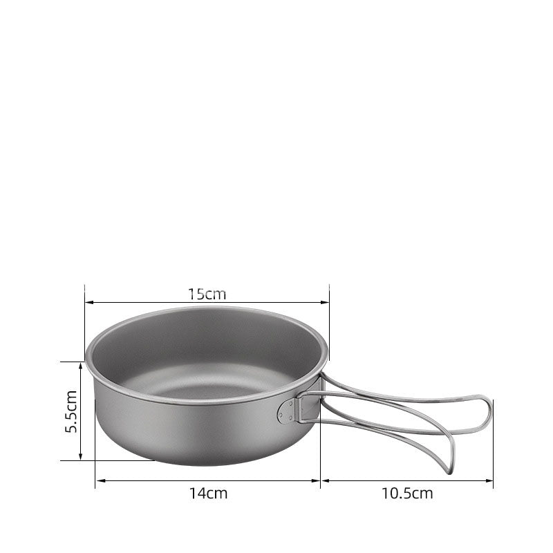 HYTRA Pure Titanium TA1 Outdoor Frying Pan Series (6-piece set)