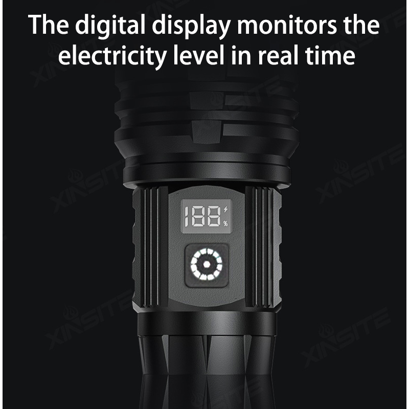 HYTRA Digital Electric Display Dual Laser Flashlight Mechanical Control Zoom TYPE-C Intelligent Fast Charging Large Capacity and Long Battery Life