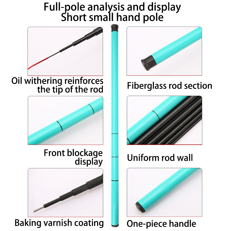 HYTRA Short-section Small Fishing Rod One-piece Handle Uniform Rod Wall Baking Varnish Coating Fiberglass Rod Joint
