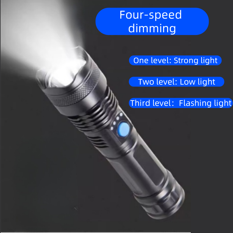 Strong Light Flashlight LED Lighting Flashlight USB Charging Portable Mini Strong Light Flashlight Long Battery Life
