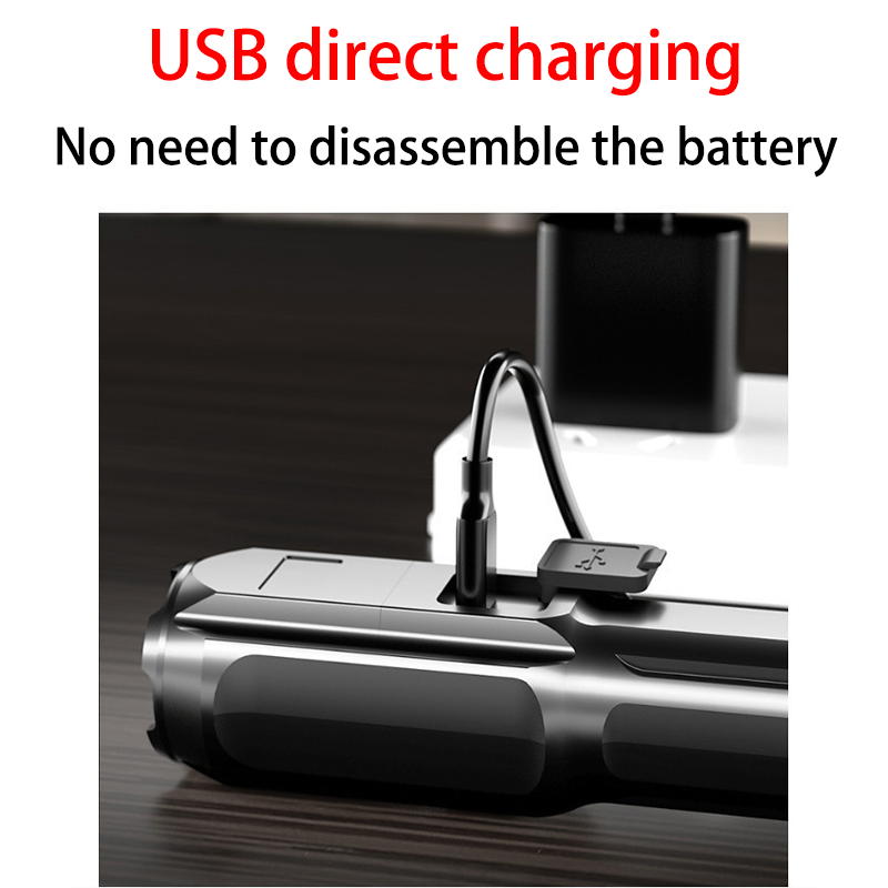 HYTRA ABS Strong Light Focusing Flashlight High-Hardness ABS Strong Light Focusing Ergonomics USB Charging