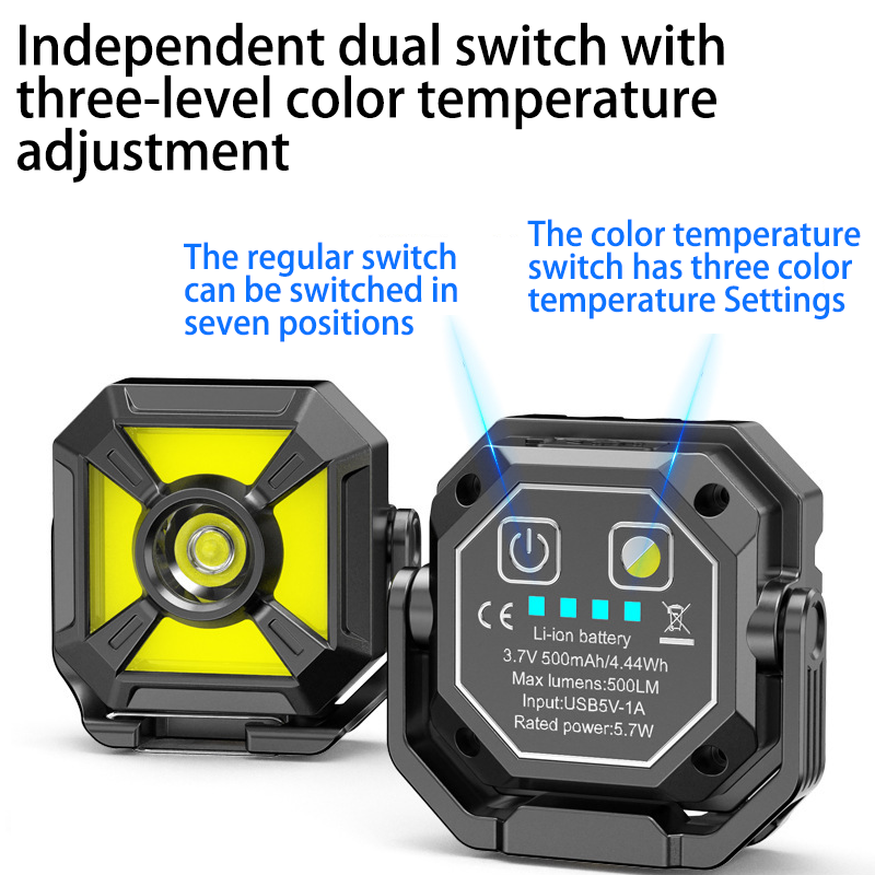 HYTRA Outdoor Portable High-intensity Tool Light Smart Battery Level Display Type-C Fast Charging 360° Rotation Life TYPE Waterproof