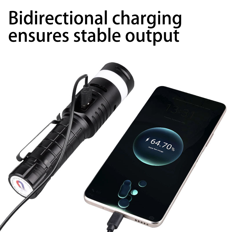 HYTRA Beeping Warning Strong Flashlight The Rear of The Bidirectional Charging Red and Blue Warning Light has Strong Magnetic Attraction