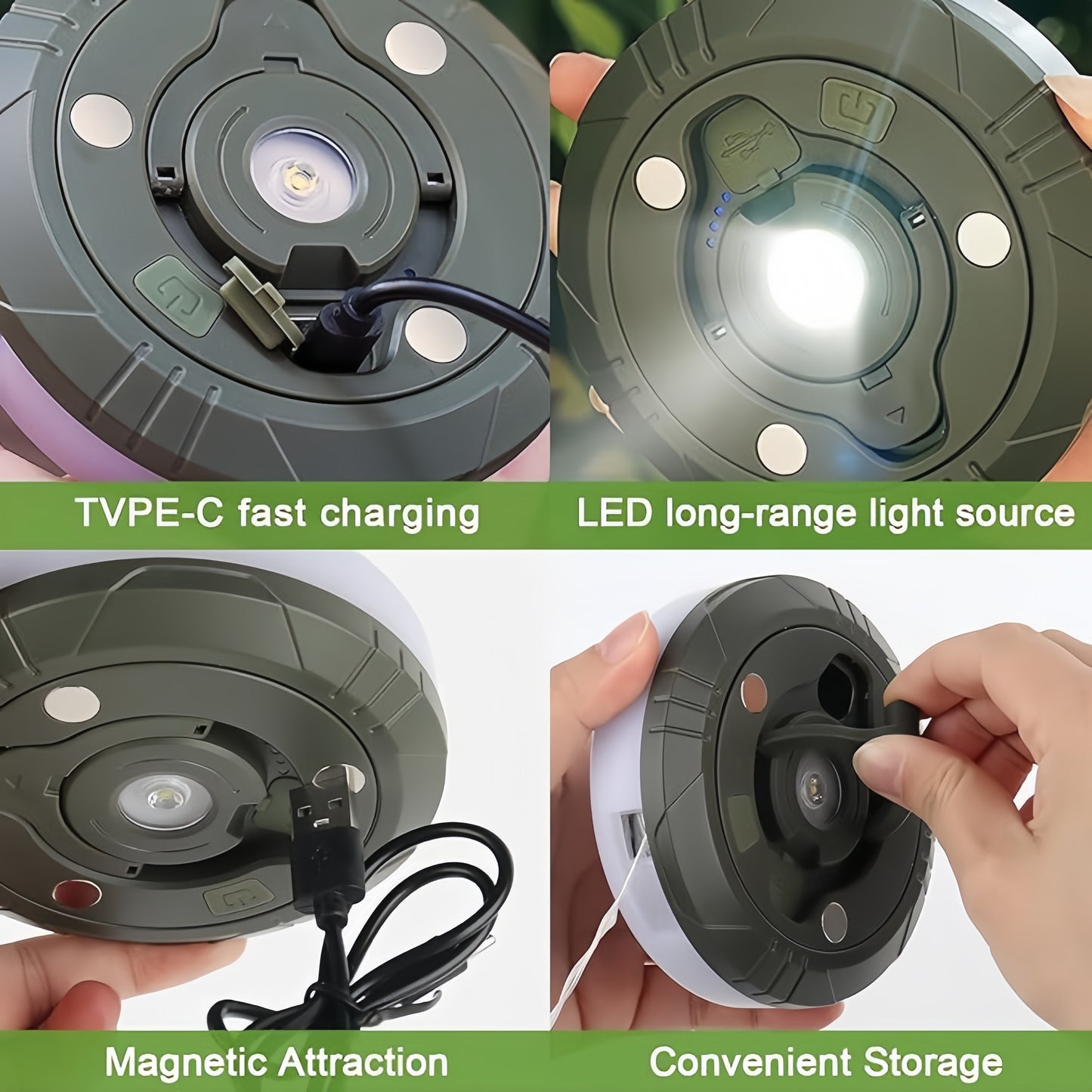 Solar camping lantern - multi-color string lights for illumination and charging - outdoor atmosphere lamp - camping tent lamp