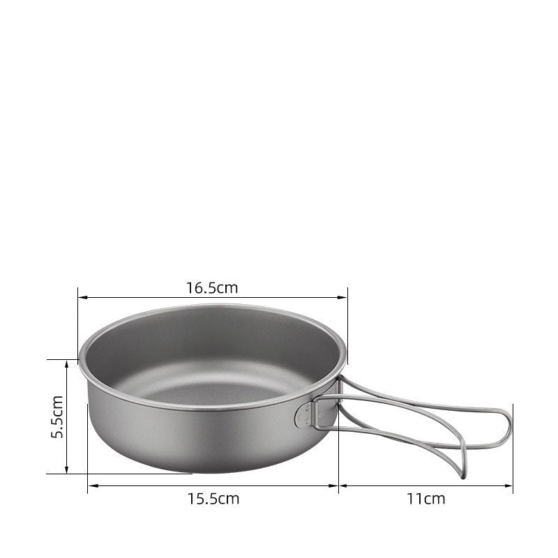 HYTRA Pure Titanium TA1 Outdoor Frying Pan Series (6-piece set)