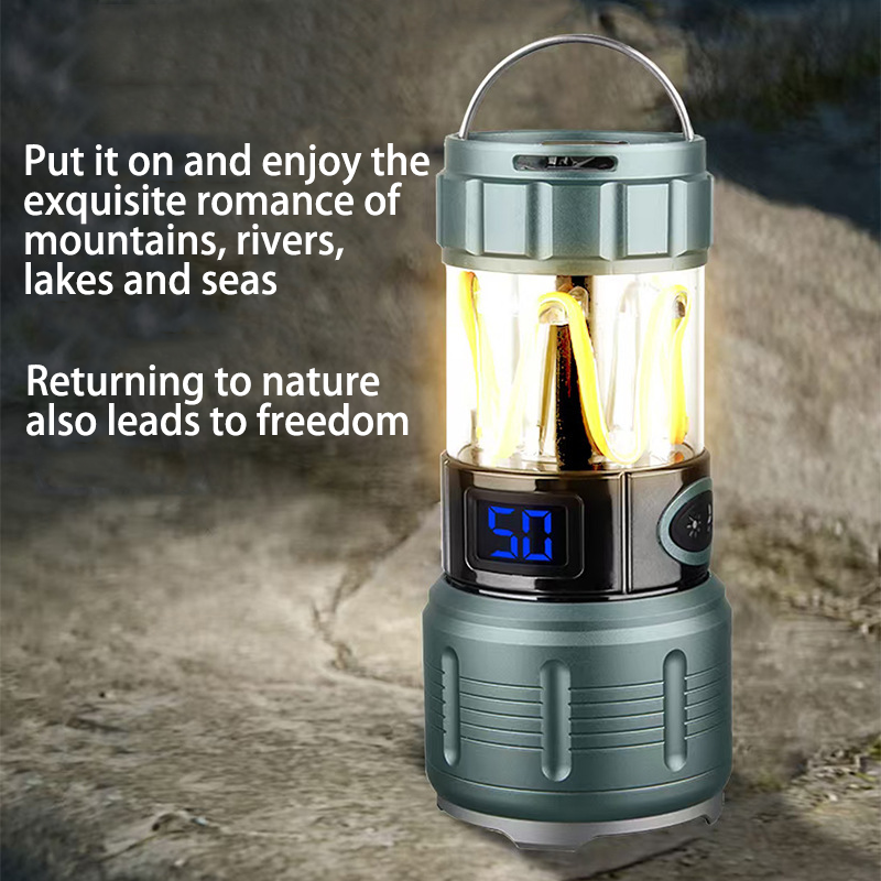 HYTRA Multi-functional Outdoor Camping Lamp Strong Light Long-range Soft Light Atmosphere Multi-functional Charging Digital Battery Level Display