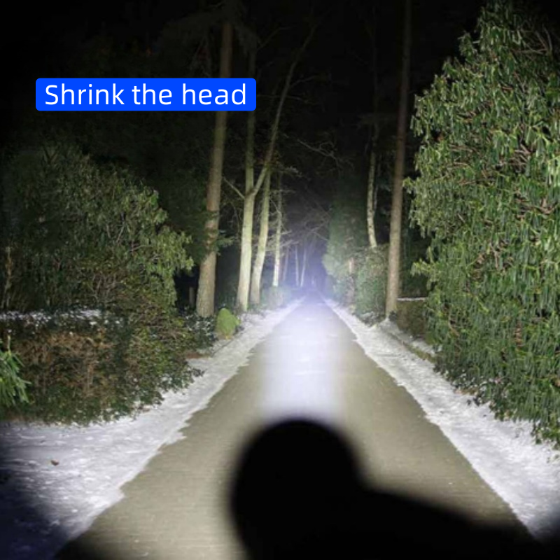 Ultra-bright 3-eye monster flashlight with LED side lamp, charging mini portable hand lamp