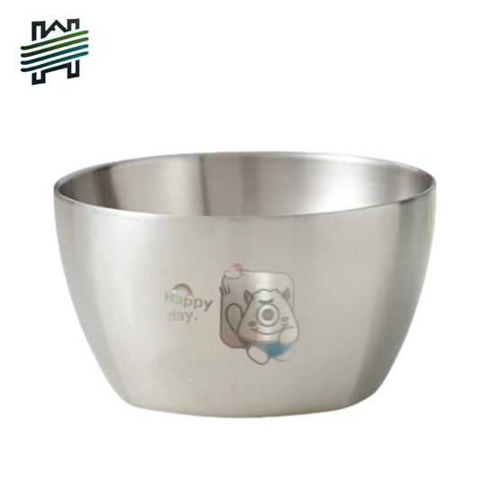 Mangkuk stainless steel 304, piring makan anak-anak untuk taman kanak-kanak