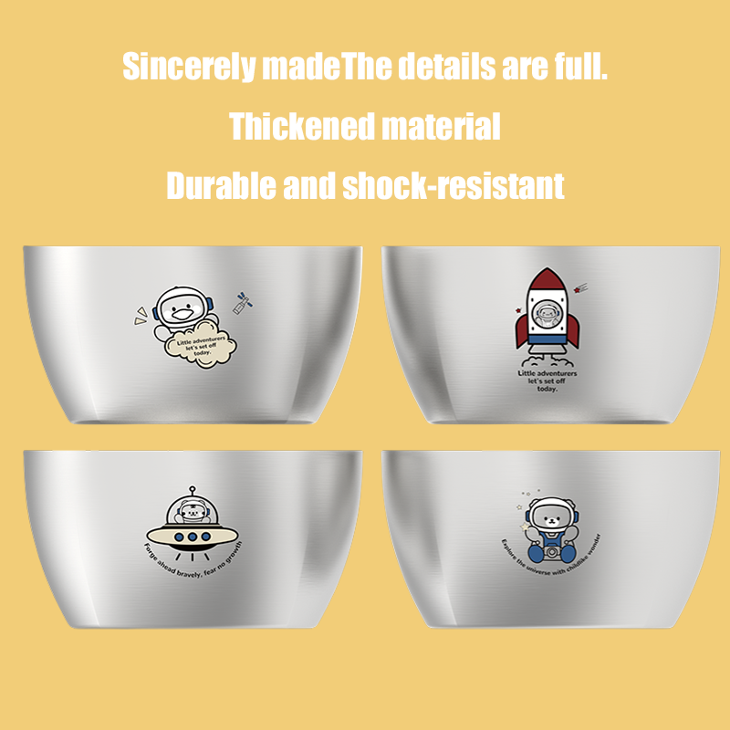HYTRA Stainless Steel Children's Bowl School and Hotel Special Bowl Aerospace Co-branded Stainless Steel