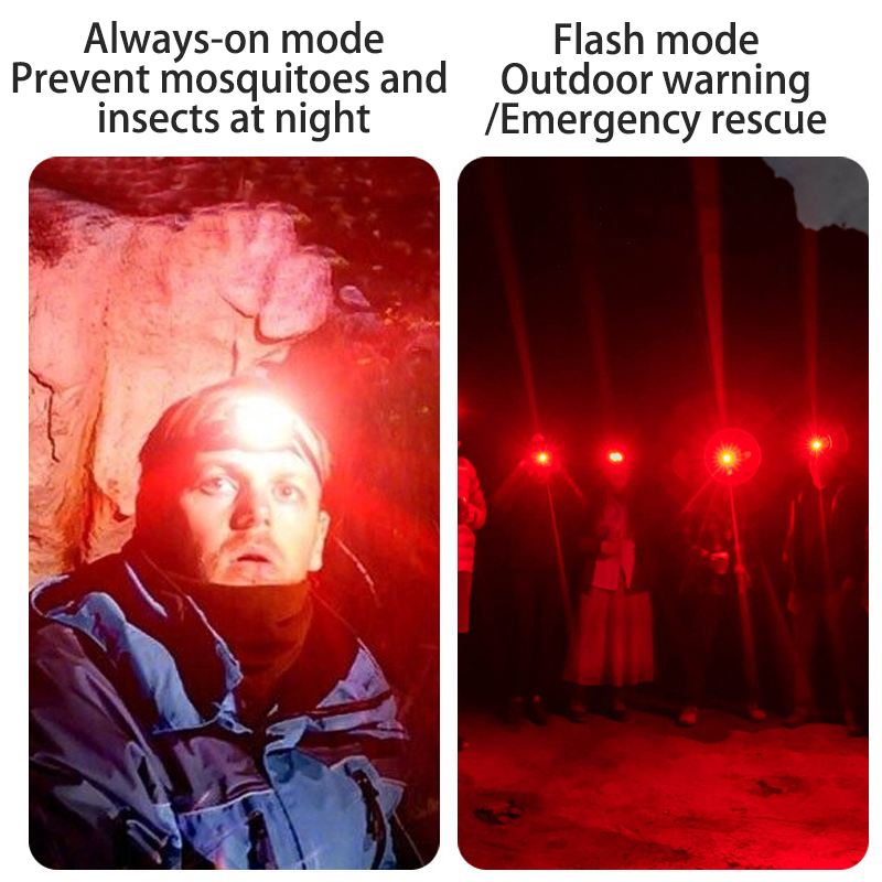 HYTRA LED Cycling Voice-controlled Head-mounted Flashlight White Yellow and Red Lights Wave Sensing Ultra-light to Wear Adjustable Angle