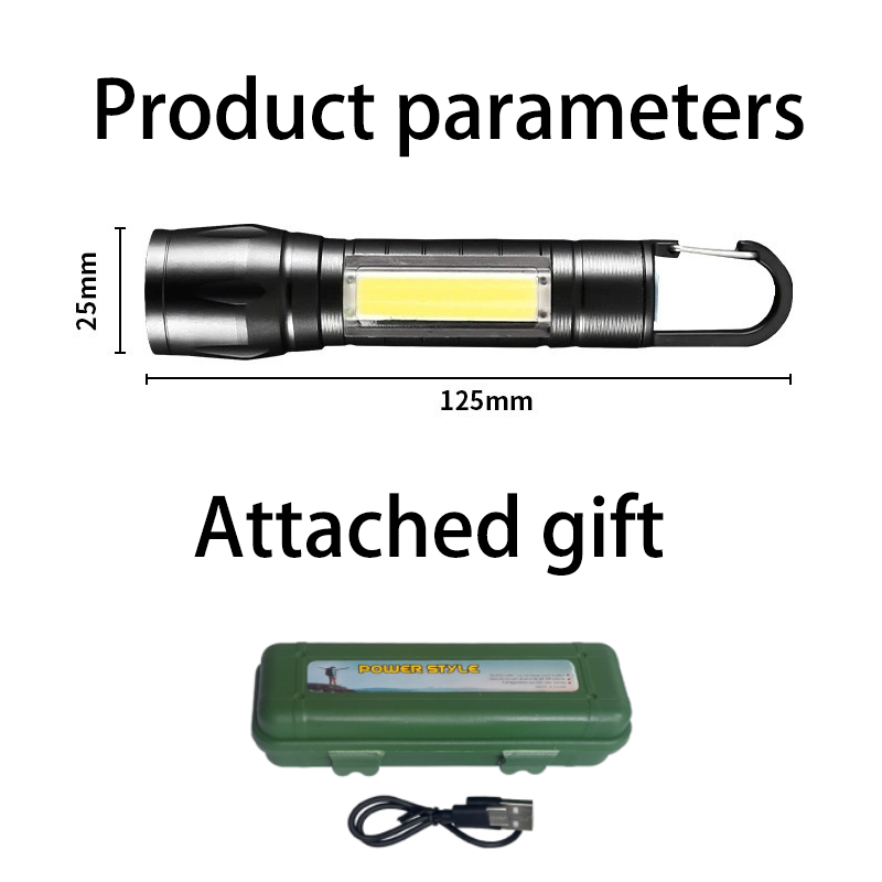 HYTRA Led High-intensity Rechargeable Flashlight Compact and Lightweight Multifunctional Lighting Applicable to Multiple Scenarios