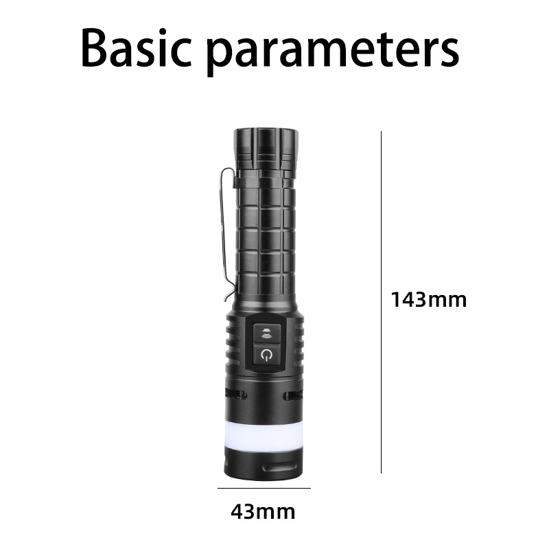 HYTRA Beeping Warning Strong Flashlight The Rear of The Bidirectional Charging Red and Blue Warning Light has Strong Magnetic Attraction