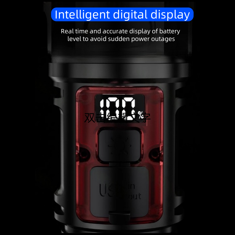 Rechargeable high-intensity flashlight for outdoor use, multi-functional, long-range, super-bright, small-sized, suitable for household use, mini portable, white laser light.