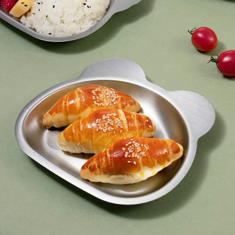 HYTRA  Children's Cartoon Stainless Steel Dinner Plate