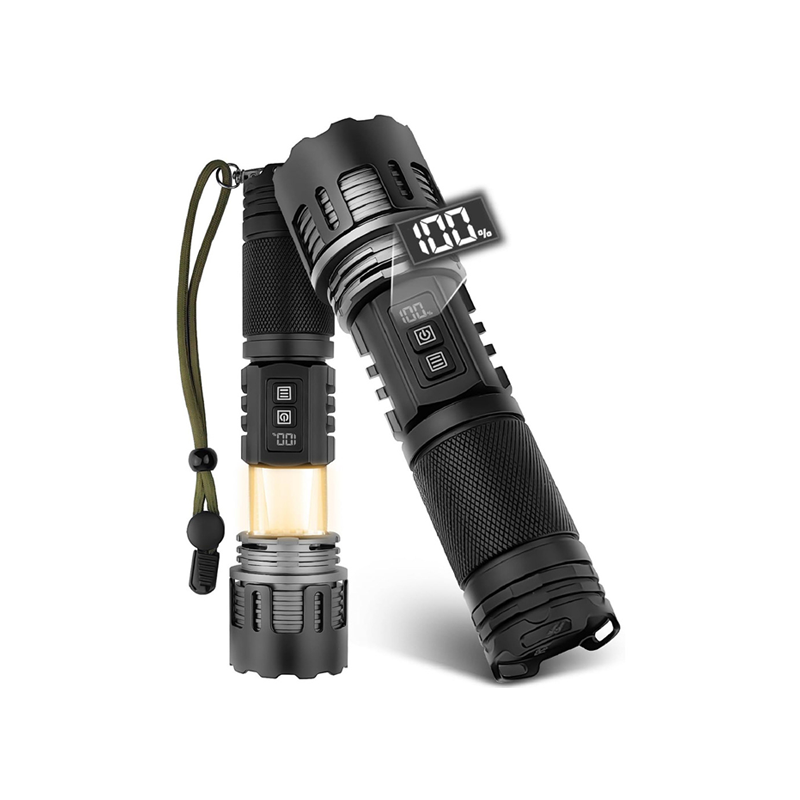 HYTRA LED Strong Light Long-range Zoom Flashlight Laser Wick Made of 5-level Waterproof Alloy Material for Focusing and Zooming