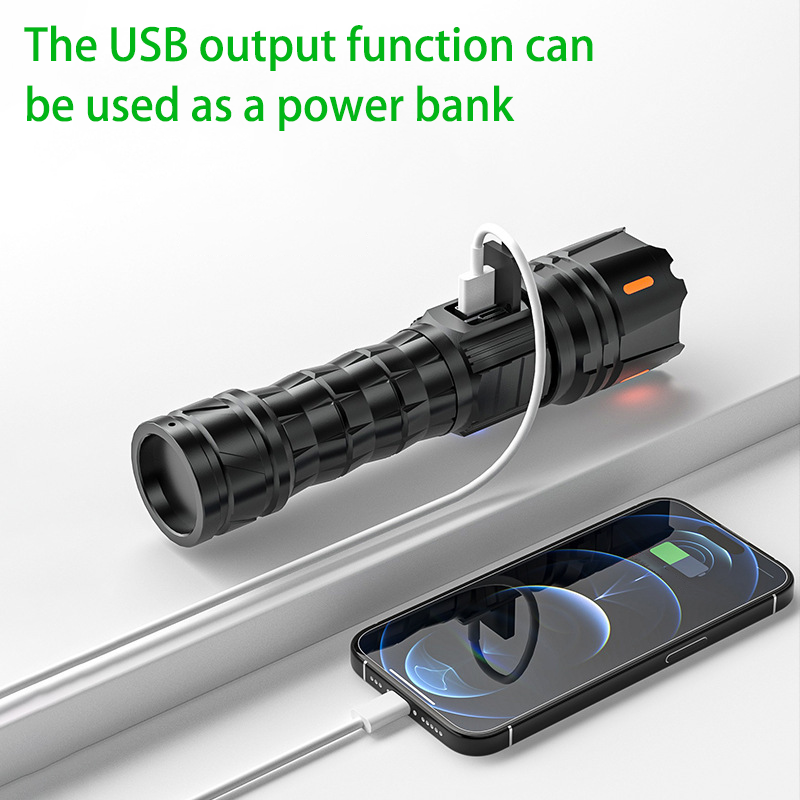 HYTRA Digital Electric Display Dual Laser Flashlight Mechanical Control Zoom TYPE-C Intelligent Fast Charging Large Capacity and Long Battery Life