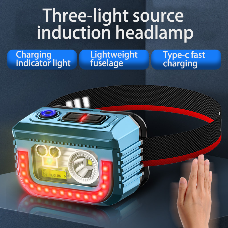 HYTRA Three-color Light Source Induction Headlamp Multiple Light Sources are Gradually Buffered and Switched With Intelligent Sensing for Strong Long-range Light