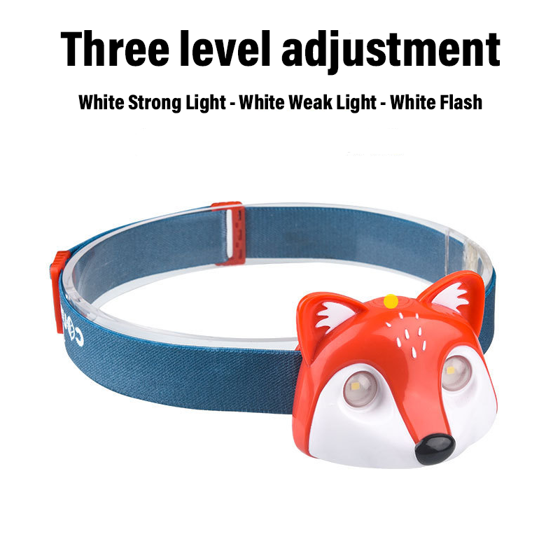HYTRA Children's Fox Headlamp Life Waterproof One Click Switch Animal Appearance TYPE-C Charging