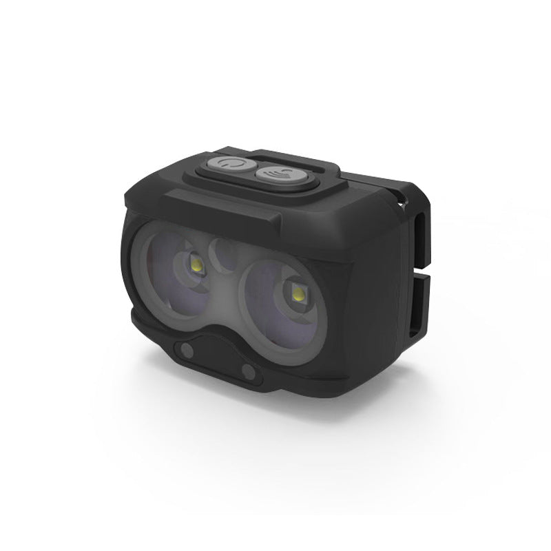 HYTRA LED Cycling Voice-controlled Head-mounted Flashlight White Yellow and Red Lights Wave Sensing Ultra-light to Wear Adjustable Angle