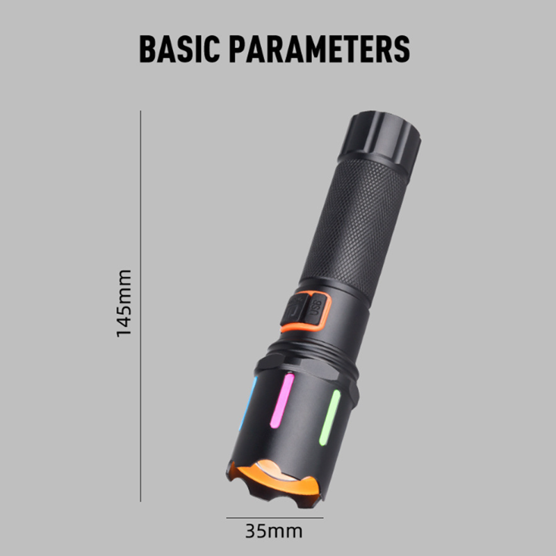 HYTRA Strong Flashlight for Patrol Camping and Outdoor Lighting, COB Aluminum Alloy
